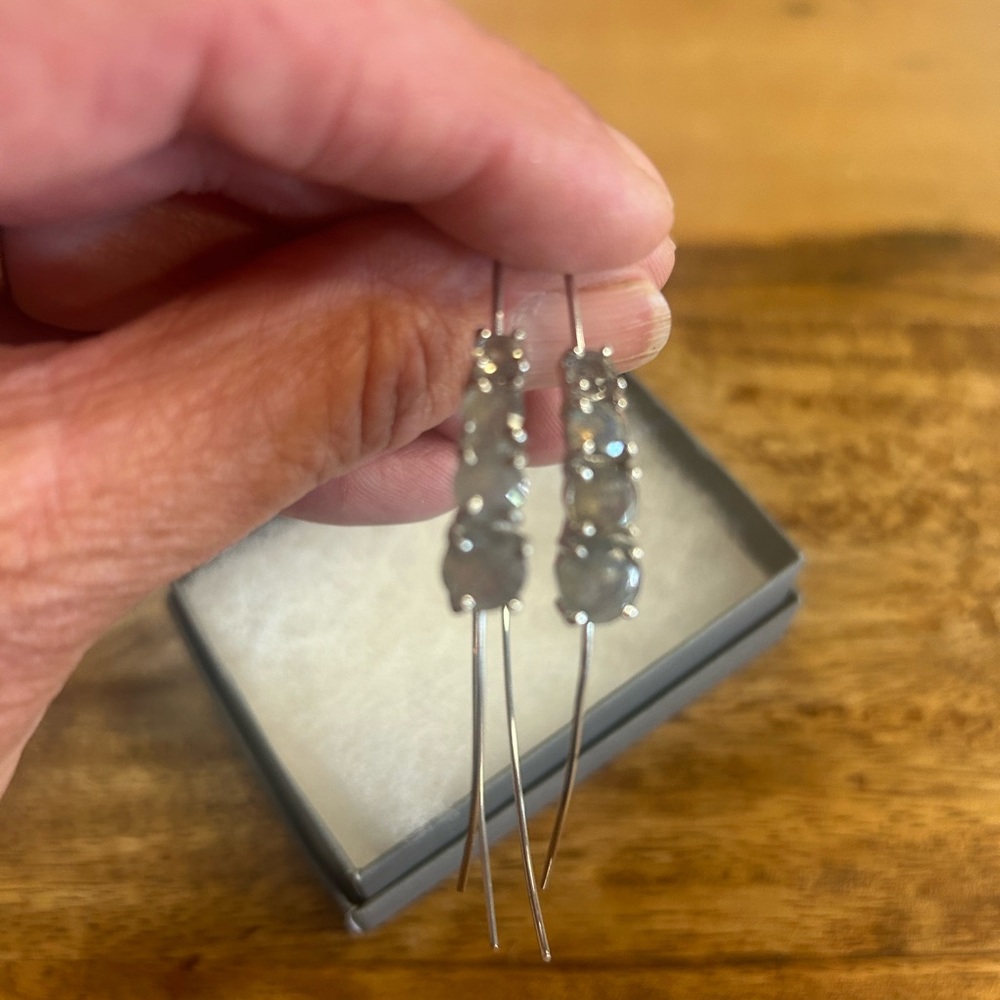 Moonstone Sterling Silver Earrings View 2